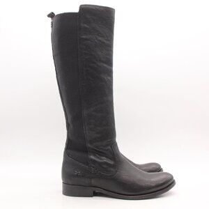 Frye Molly Gore Stretch Women’s Size 8 B Tall Boot Black Leather Riding Pull On